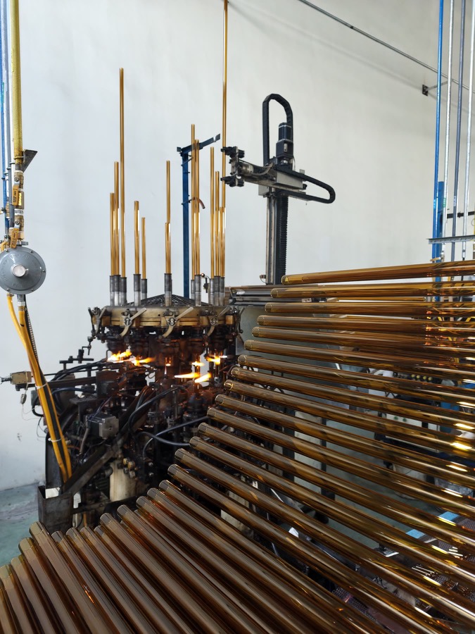 Production line and glass-forming process
